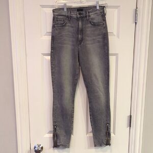 MOTHER Ankle-Cropped Gray Jeans With Ankle Zips!! Size 27